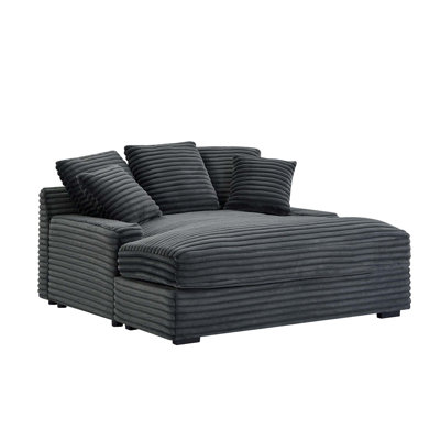 Comfortable Double Sleeper Sofa with Stylish Square Armrests for Home