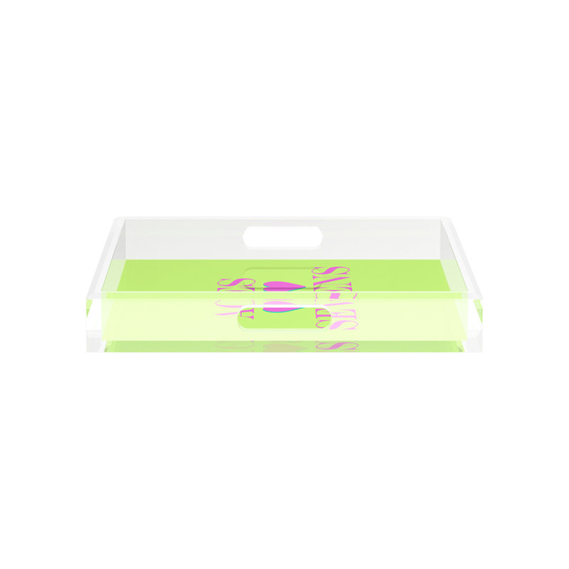 Decorative Tray, Key Lime/Pink, 2" H x 12" W x 12" D
