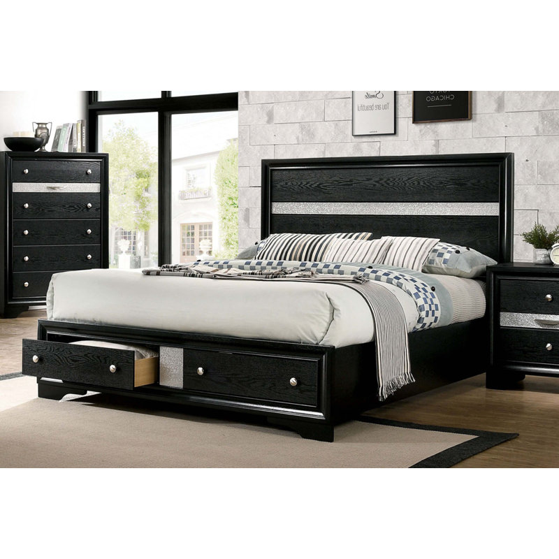 Queen Size Bed, Black, Queen