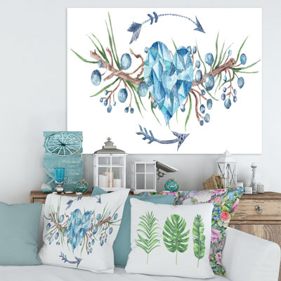 «Fresh Tribal Vignette Wild Forest Wreath Design II», peinture sur toile