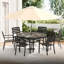 Table de salle à manger d'extérieur ronde pour 6 à 7 personnes, table de salle à manger toutes saisons en métal avec trou pour parasol-85498629