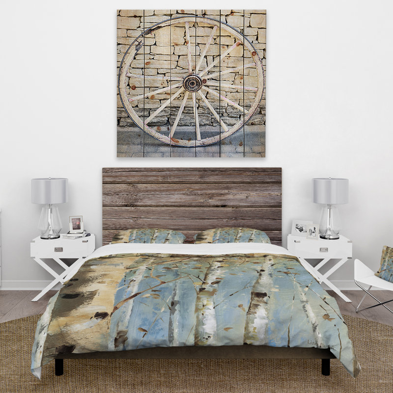 Ensemble de housse de couette bouleau forest i campagne, Housse simple + 1 taie décorative