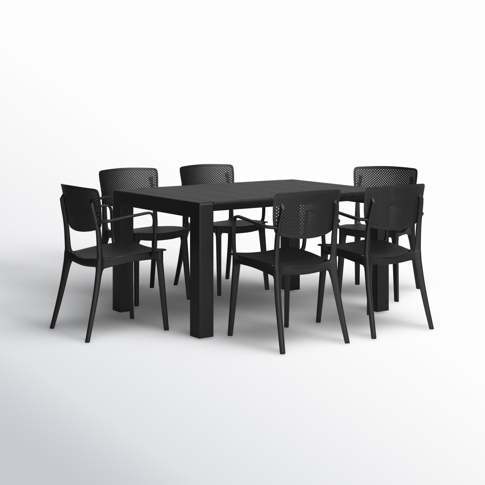 Farrah 39" Patio Dining Set, Black