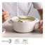  Bols à soupe 24 oz en céramique avec poignées, ensemble de 4 bocaux à soupe à l'oignon français, allant au micro-ondes et au four, bols à céréales blanches empilables pour ragoût, chili, salade et lave-vaisselle