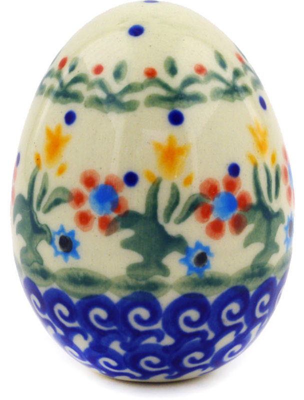 Polish Pottery Egg Figurine