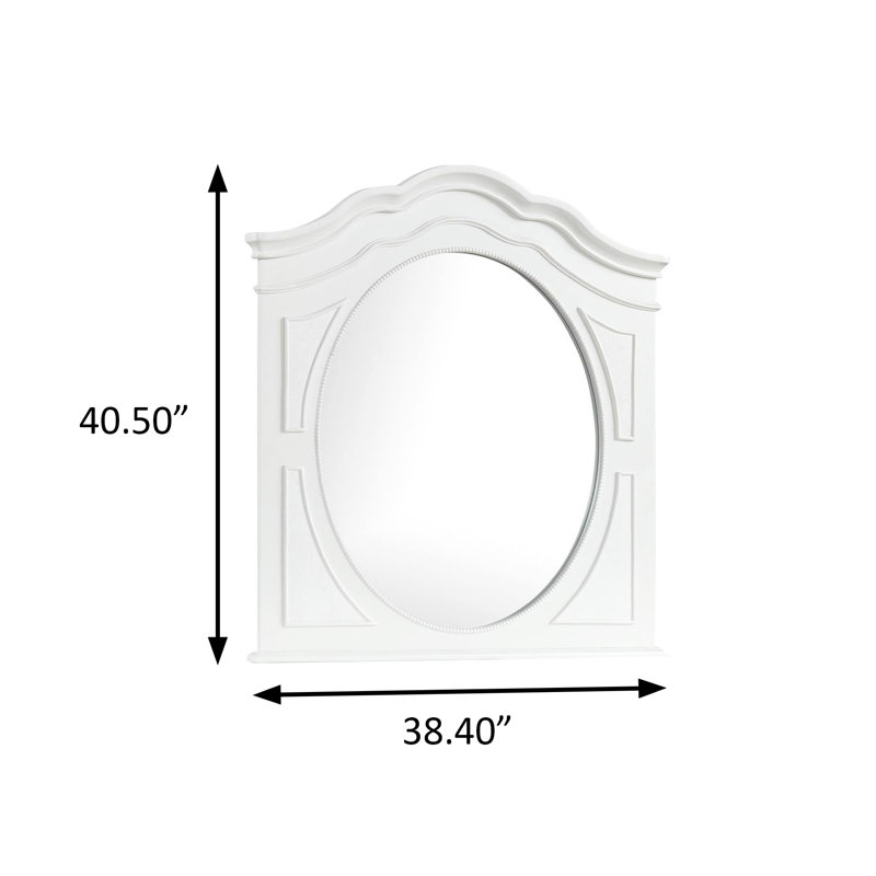 Miroir traditionnel l 38,4 po, blanc