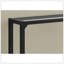 Table d'appoint, console, vestibule, étroit, canapé, salon, chambre à coucher, verre trempé transparent, métal noir, contemporain, moderne