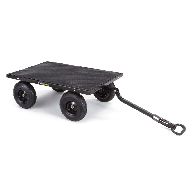 Black Heavy-Duty Steel Utility Wagon with Removable Sides