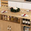 Table pliante multifonctionnelle avec tablettes et roulettes de rangement, table de salle à manger pliable de 47 pouces pour les petits espaces, bureau compact pour la cuisine, dortoir, bureau