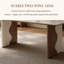 Table de salle à manger rectangulaire 63 po moderne pour 63 à 63 personnes, table de cuisine avec plateau en travertin et pieds uniques en deux couleurs, facile à assembler pour la salle à manger, la cuisine et le salon
