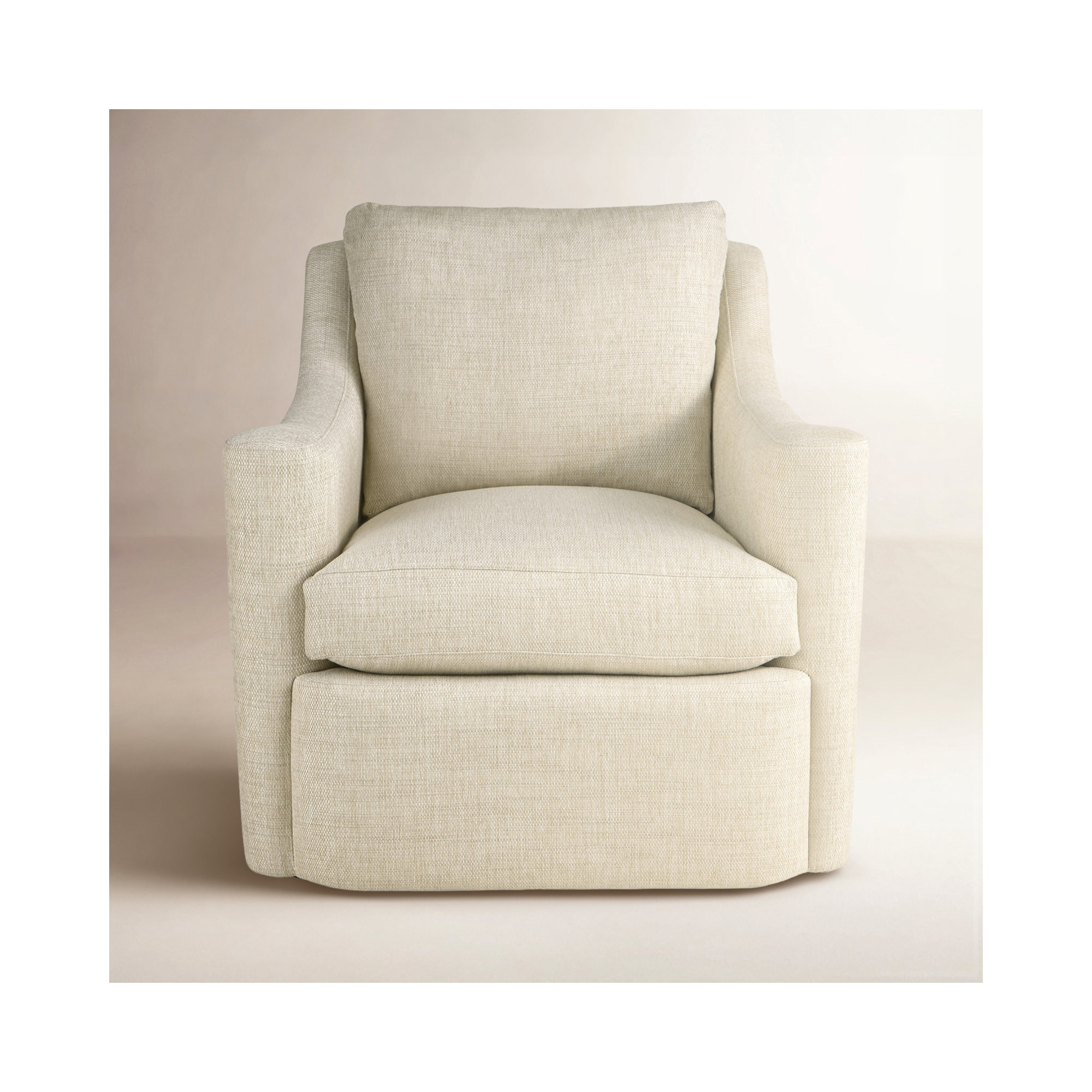 Gabi Upholstered Swivel Armchair, Bespoke 10 Beige
