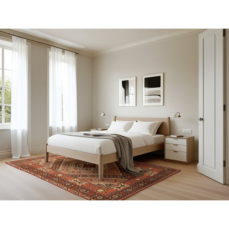 Tapis oriental brun / orange / rouge, Rectangle 5 pi x 7 pi