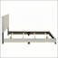 Grand lit tapissier Efram crème avec tête de lit rembourrée et design minimaliste moderne, parfait pour les chambres contemporaines