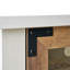 Buffet en bois de ferme l 63 po avec portes en verre et tablettes réglables Pfarr, blanc-414355243