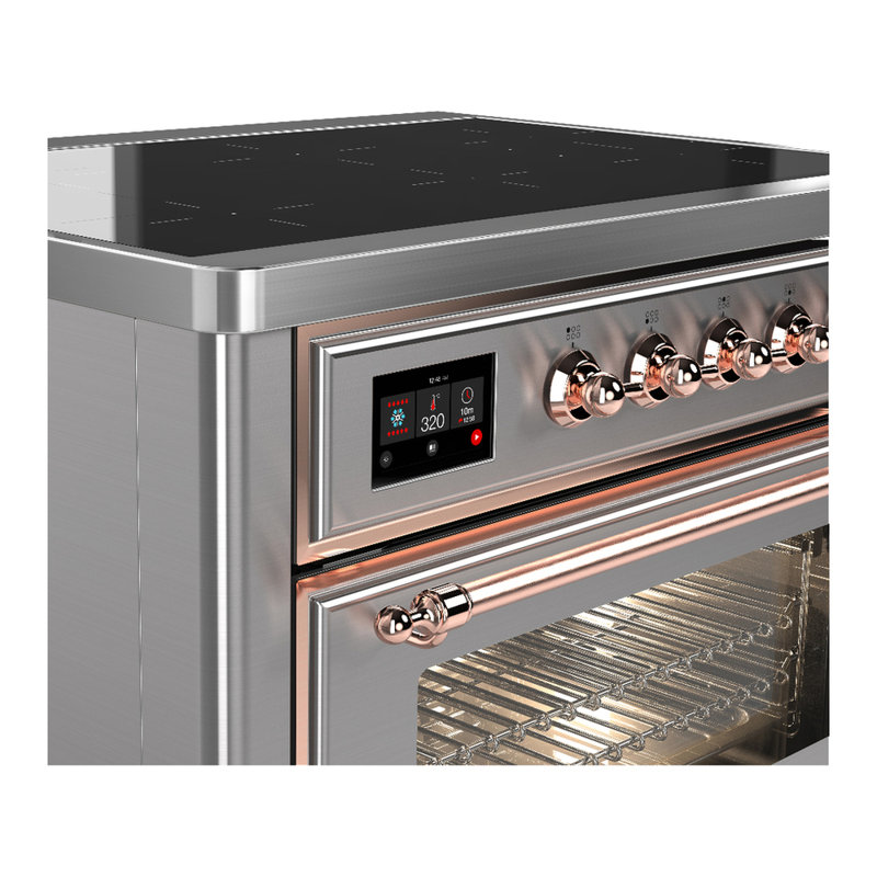Majestic III Series 36 Inch Induction Range with 6 Induction Elements in Stainless Steel (Copper Trim), Stainless Steel