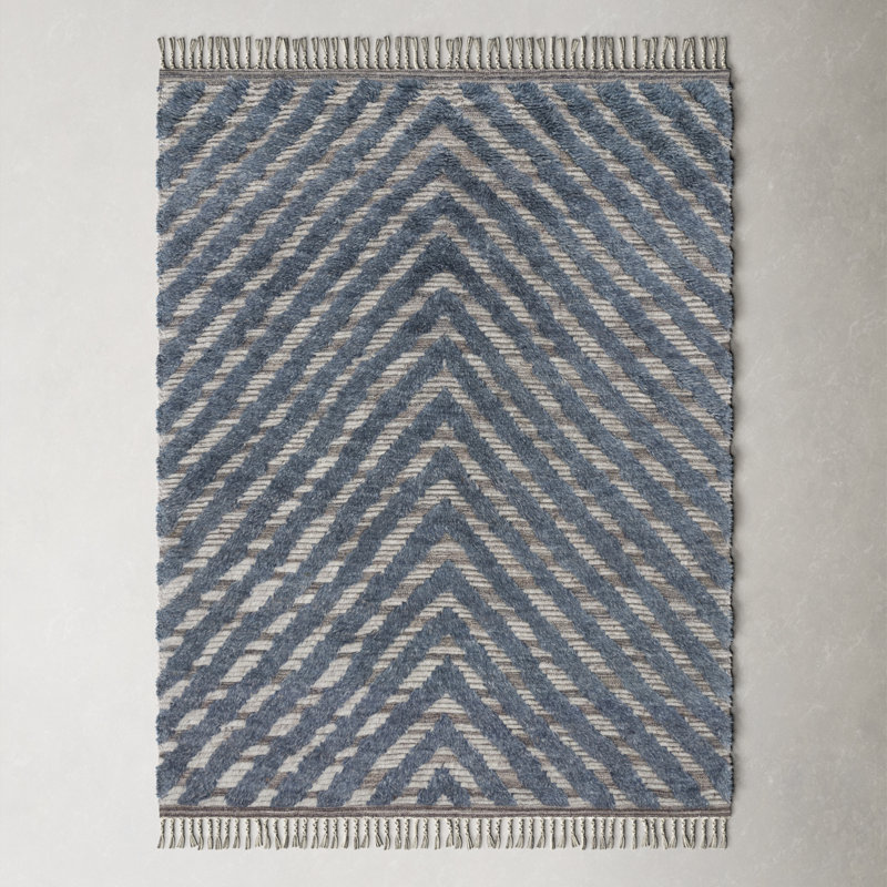 Benjamin Hand Knotted Chevron Indoor Rug, Rectangle 2' x 3'