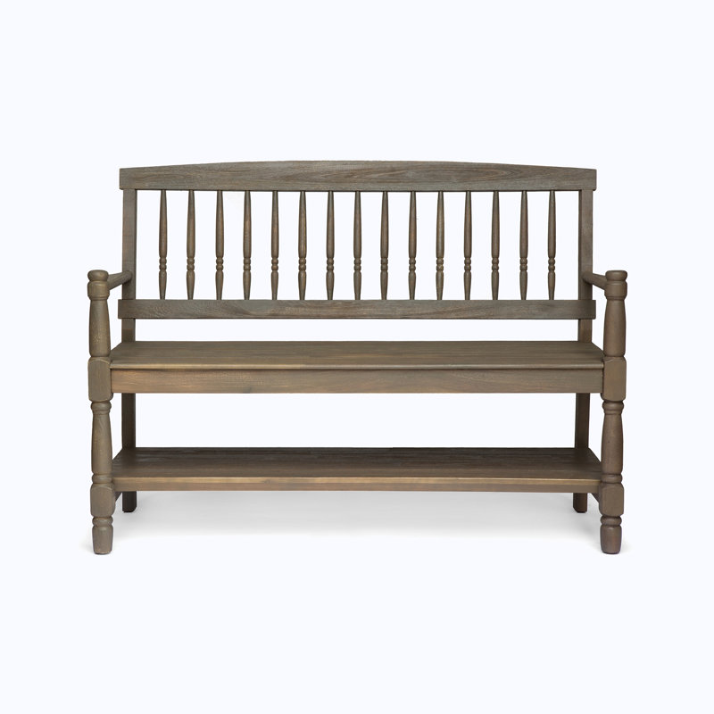 Outdoor 51" Wood Loveseat, Gray