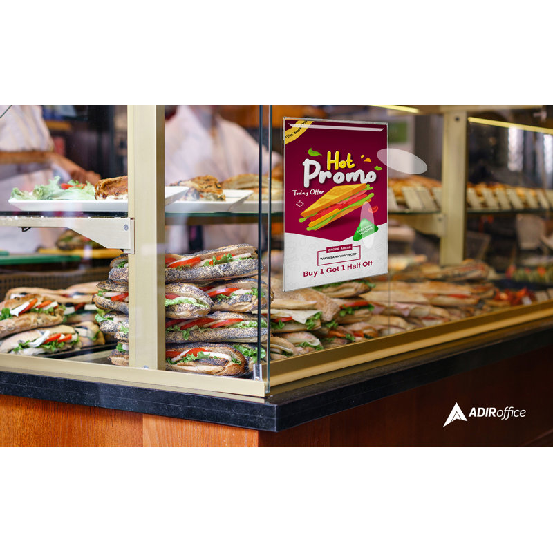 Wall Mount Side-Loading Acrylic Sign Holder, Pack of 24