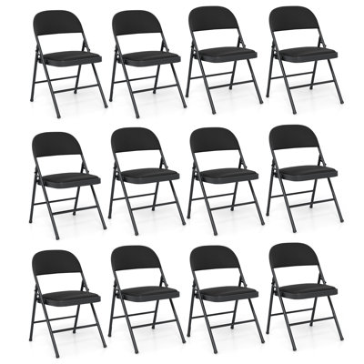 Chaises pliantes 12 pièces Gymax