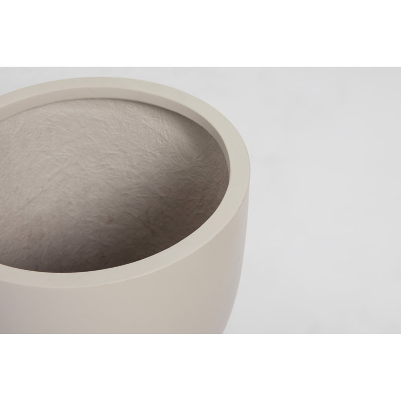 COOLBEBE Outdoor Concrete Planter Morden Indoor Planter Pots, Large Planters with Drainage Hole and Rubber Plug, Round Flower Pots for Garden, Patio and Office