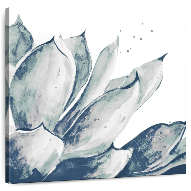 Harnek Blue Agave On White II, 16" H x 16" W