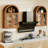 31.5"h Arch Wall Mounted Bathroom Cabinet, Brown-127922676