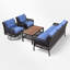 Ensemble de conversation de terrasse avec canapé et coussins 4 pièces-121239625