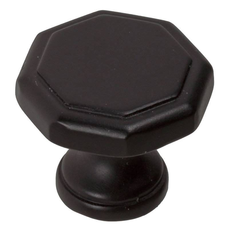 Bouton géométrique de longueur 1 1/8 po, Noir mat
