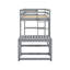Lit mezzanine simple avec couleur grise, créant une chambre à coucher grise de taille sereine, idéale pour le rangement