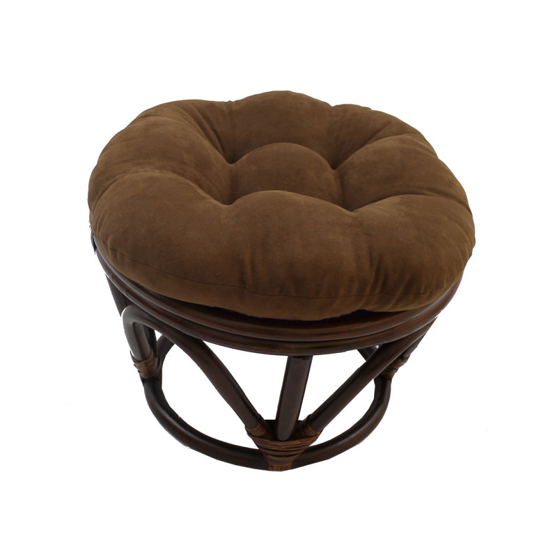 Repose-pieds rond standard touffeté de 18 po Wethington, Chocolat