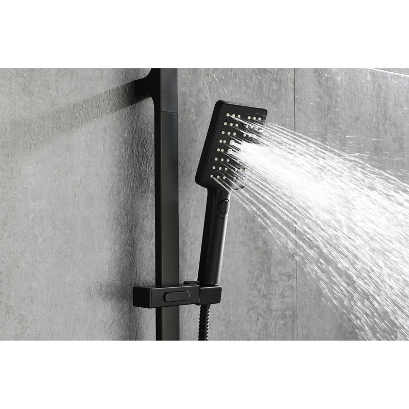 Matte Black Stainless Steel Handheld Shower, 28-Inch Slide Bar, 59-Inch Hose, Height Adjustable, Various Spray Modes For And Relaxing, Good Pet Bathing Adjustable Shower In Steel, Multiple Customized