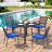 Camrynne 5-Piece Steel Patio Outdoor Dining Set With Square Table, Patio Table and Chairs