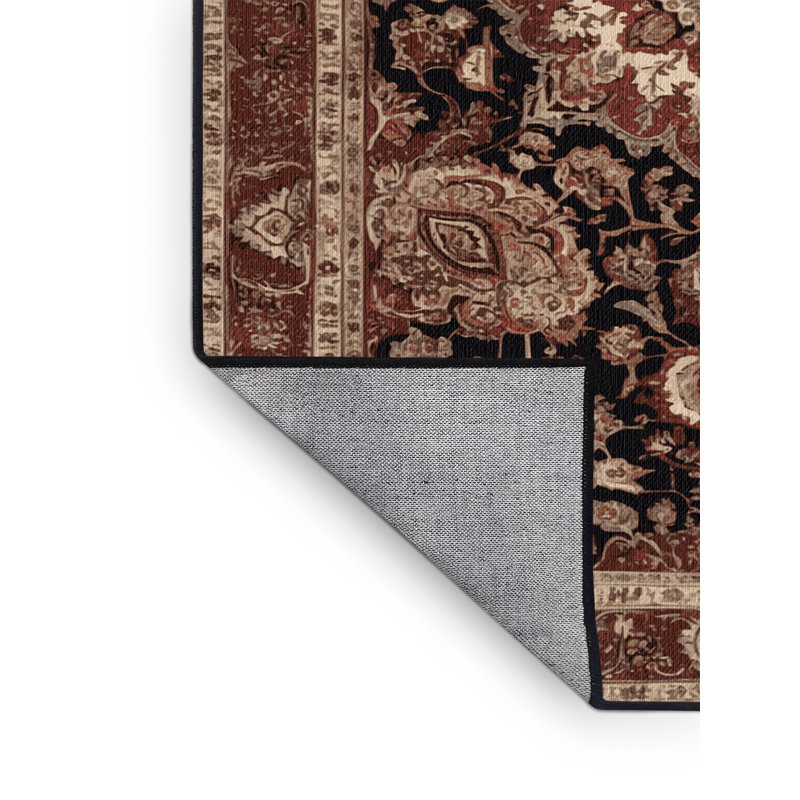 Machine Washable Persian Brown Area Rug, Round 8'