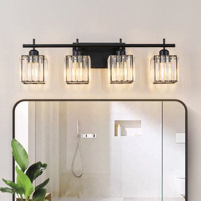 Éclairage pour meuble-lavabo de salle de bain avec abat-jour en cristal de verre