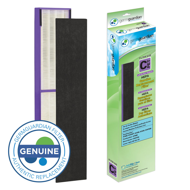 GermGuardian True HEPA Replacement Filter C for AC5000 Series Air Purifier with Pet Pure Filter Treatment