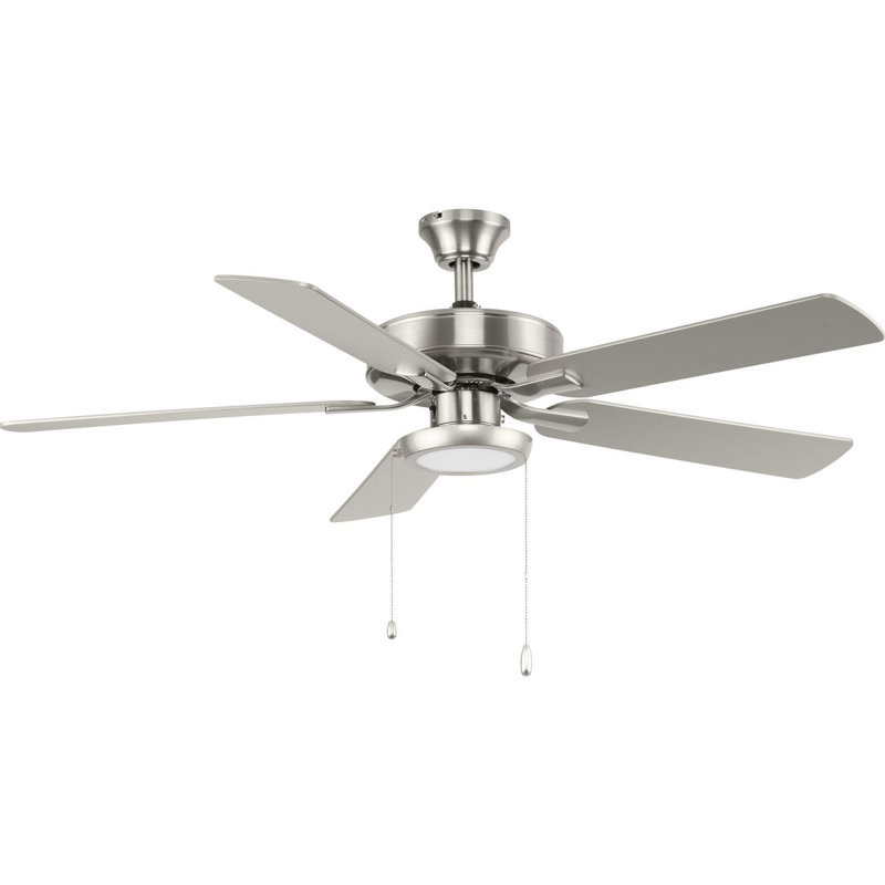 Ventilateur de plafond à DEL 1 lumière Edgelit, Nickel peint