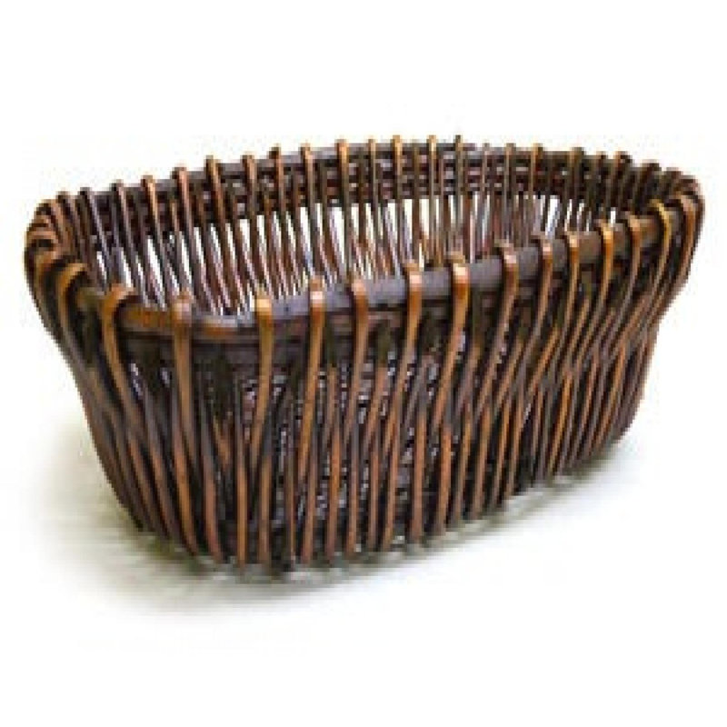 Russet Brown Oval Basket, 4" H x 18" W x 12" D