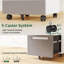 Armoire de base double en bois massif gris clair Shaker