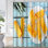 Sweet Summer Pineapple Rustic Blue Yellow Shower Curtain with 12 Hooks