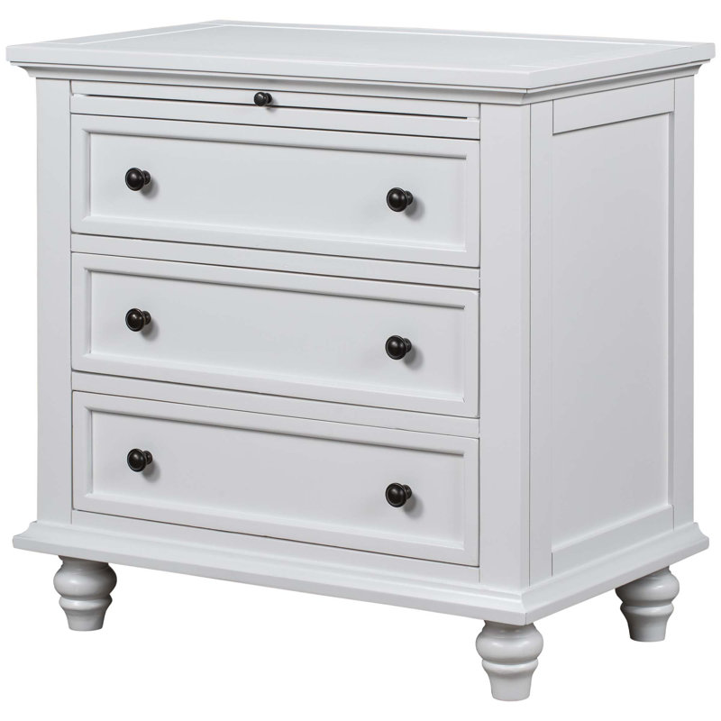 Buffet moderne à 3 tiroirs Charrise, Blanc