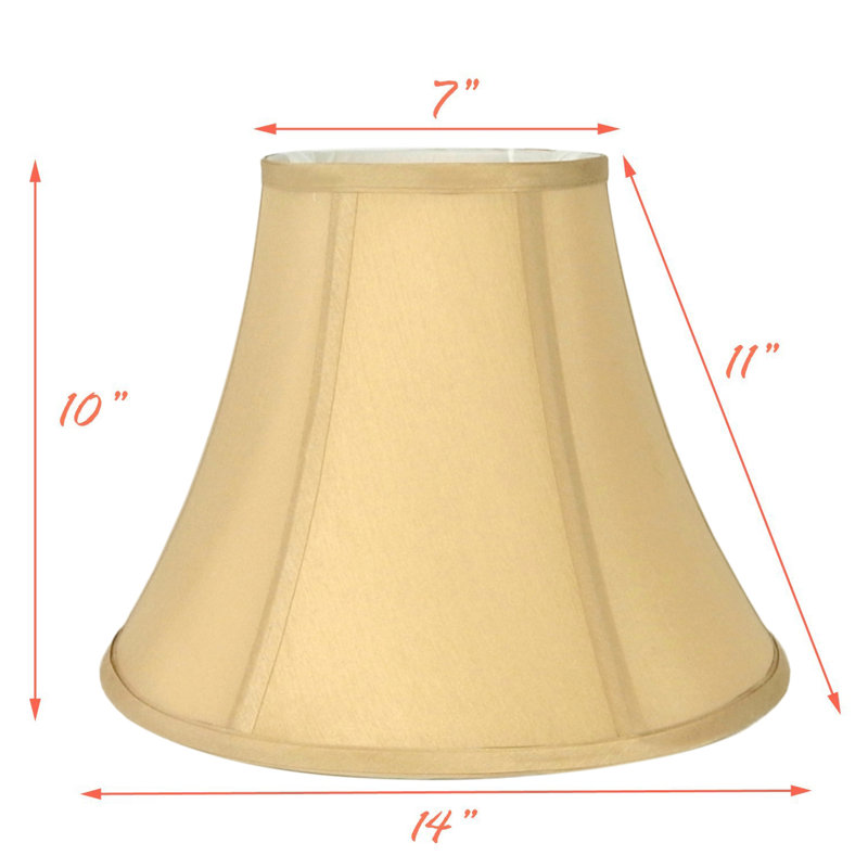 Abat-jour cloche en soie / shantung (araignée), Or