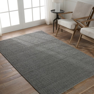 Tapis gris uni fait à la main Easton (6 pi x 9 pi)