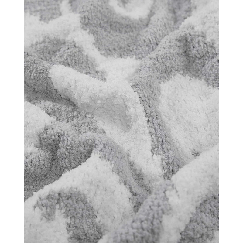 Casablanca Throw Blanket, Cloud Gray/Off White Abstract