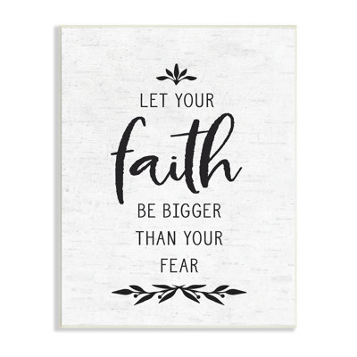 Faith Over Fear, motif de bouleau rustique à motif botanique, art par lettres et lignes