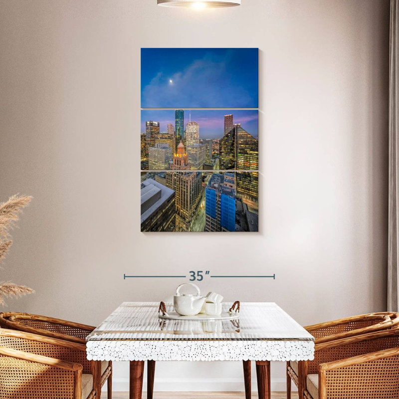 Paysage urbain du centre-ville de Houston Sirci, H 23 po x l 14 po