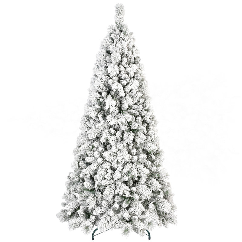 Arbre de Noël 4 pi avec 150 lumières à DEL blanc chaud - 350 pointes, PVC enneigé et branches à aiguilles dures, conception à charnières pour une installation facile, support en métal robuste - arbre de vacances complet et réaliste