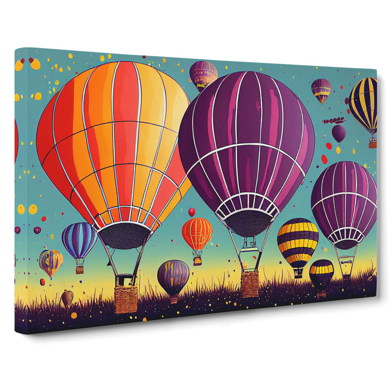Splattered Hot Air Balloons Vol.1 - Wrapped Canvas, 40cm H x 60cm W x 3cm D
