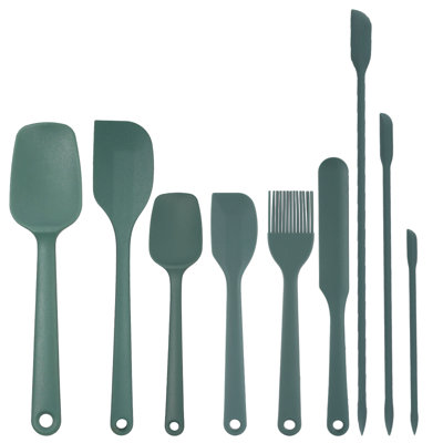 Heat-resistant Silicone Spatula Baking Set, 9-piece Baking Cooking Tools