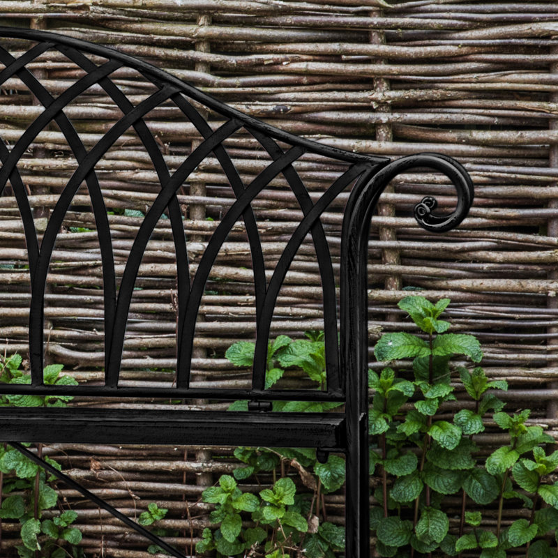 Fayetteville Metal Outdoor Bench, Noir
