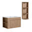 Meuble-lavabo mural 30 po avec lavabo et support de rangement, portes à fermeture douce, armoire combinée (KD-Packing)